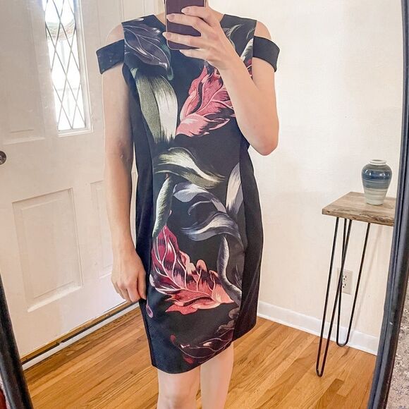 Ted Baker Eden Cold Shoulder Mini Dress Floral - Picture 3 of 8